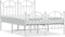 vidaXL - Bedframe - met - hoofd- - en - voeteneinde - metaal - wit - 120 - x - 190 - cm