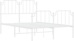 vidaXL - Bedframe - met - hoofd- - en - voeteneinde metaal - wit - 120x200 - cm