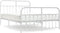 vidaXL - Bedframe - met - hoofd- - en - voeteneinde - metaal - wit - 135x190 - cm