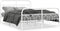vidaXL - Bedframe - met - hoofd- - en - voeteneinde - metaal - wit - 150x200 - cm
