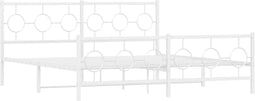 vidaXL - Bedframe - met - hoofd- - en - voeteneinde - metaal - wit - 180x200 - cm