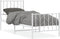 vidaXL - Bedframe - met - hoofd- - en - voeteneinde metaal - wit - 75x190 - cm