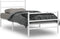 vidaXL - Bedframe - met - hoofd- - en - voeteneinde metaal - wit - 100x190 - cm