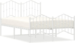 vidaXL - Bedframe - met - hoofd- - en - voeteneinde metaal - wit - 120x200 - cm