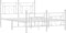 vidaXL - Bedframe - met - hoofd- - en - voeteneinde - metaal - wit - 135x190 - cm