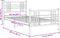 vidaXL - Bedframe - met - hoofd- - en - voeteneinde - metaal - wit - 107x203 - cm