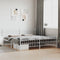 vidaXL - Bedframe - met - hoofd- - en - voeteneinde - metaal - wit - 193x203 - cm