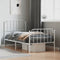 vidaXL - Bedframe - met - hoofd- - en - voeteneinde metaal - wit - 90x190 - cm