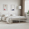 vidaXL - Bedframe - met - hoofd- - en - voeteneinde - metaal - wit - 193x203 - cm