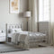 vidaXL - Bedframe - met - hoofd- - en - voeteneinde - metaal - wit - 75x190 - cm