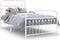 vidaXL - Bedframe - met - hoofd- - en - voeteneinde - metaal - wit - 100x200 - cm