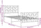 vidaXL - Bedframe - met - hoofd- - en - voeteneinde metaal - wit - 90x190 - cm