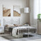vidaXL - Bedframe - met - hoofd- - en - voeteneinde - metaal - wit - 135x190 - cm