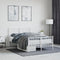 vidaXL - Bedframe - met - hoofd- - en - voeteneinde metaal - wit - 120x190 - cm