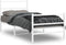 vidaXL - Bedframe - met - hoofd- - en - voeteneinde metaal - wit - 90x190 - cm