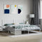 vidaXL - Bedframe - met - hoofd- - en - voeteneinde - metaal - wit - 200x200 - cm