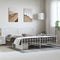 vidaXL - Bedframe - met - hoofd- - en - voeteneinde metaal - wit - 183x213 - cm