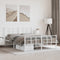 vidaXL - Bedframe - met - hoofd- - en - voeteneinde - metaal - wit - 150x200 - cm