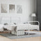 vidaXL - Bedframe - met - hoofd- - en - voeteneinde - metaal - wit - 135x190 - cm