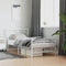 vidaXL - Bedframe - met - hoofd- - en - voeteneinde - metaal - wit - 90x190 - cm