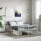 vidaXL - Bedframe - met - hoofd- - en - voeteneinde - metaal - wit - 120 - x - 190 - cm