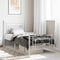 vidaXL - Bedframe - met - hoofd- - en - voeteneinde - metaal - wit - 100x190 - cm