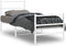 vidaXL - Bedframe - met - hoofd- - en - voeteneinde metaal - wit - 75x190 - cm