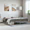 vidaXL - Bedframe - met - hoofd- - en - voeteneinde metaal - wit - 193x203 - cm