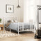vidaXL - Bedframe - met - hoofd- - en - voeteneinde - metaal - wit - 100x190 - cm