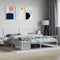 vidaXL - Bedframe - met - hoofd- - en - voeteneinde - metaal - wit - 193x203 - cm