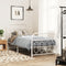 vidaXL - Bedframe - met - hoofd- - en - voeteneinde - metaal - wit - 90x190 - cm