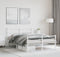 vidaXL - Bedframe - met - hoofd- - en - voeteneinde metaal - wit - 140x190 - cm