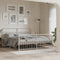 vidaXL - Bedframe - met - hoofd- - en - voeteneinde - metaal - wit - 183x213 - cm