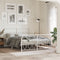 vidaXL - Bedframe - met - hoofd- - en - voeteneinde - metaal - wit - 150x200 - cm