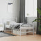 vidaXL - Bedframe - met - hoofd- - en - voeteneinde - metaal - wit - 75x190 - cm