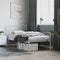 vidaXL - Bedframe - met - hoofd- - en - voeteneinde - metaal - wit - 90x190 - cm