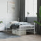 vidaXL - Bedframe - met - hoofd- - en - voeteneinde - metaal - wit - 90x190 - cm