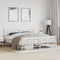 vidaXL - Bedframe - met - hoofd- - en - voeteneinde - metaal - wit - 180x200 - cm
