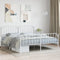 vidaXL - Bedframe - met - hoofd- - en - voeteneinde metaal - wit - 183x213 - cm