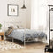 vidaXL - Bedframe - met - hoofd- - en - voeteneinde - metaal - wit - 90x190 - cm