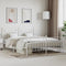 vidaXL - Bedframe - met - hoofd- - en - voeteneinde - metaal - wit - 183x213 - cm