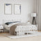 vidaXL - Bedframe - met - hoofd- - en - voeteneinde - metaal - wit - 140x190 - cm