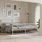 vidaXL - Bedframe - met - hoofd- - en - voeteneinde - metaal - wit - 193x203 - cm