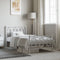vidaXL - Bedframe - met - hoofd- - en - voeteneinde - metaal - wit - 90x200 - cm