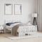 vidaXL - Bedframe - met - hoofd- - en - voeteneinde - metaal - wit - 120 - x - 190 - cm