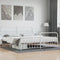 vidaXL - Bedframe - met - hoofd- - en - voeteneinde - metaal - wit - 193x203 - cm
