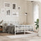 vidaXL - Bedframe - met - hoofd- - en - voeteneinde - metaal - wit - 140x190 - cm
