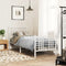 vidaXL - Bedframe - met - hoofd- - en - voeteneinde - metaal - wit - 80x200 - cm