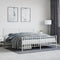 vidaXL - Bedframe - met - hoofd- - en - voeteneinde metaal - wit - 183x213 - cm