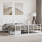 vidaXL - Bedframe - met - hoofd- - en - voeteneinde - metaal - wit - 193x203 - cm